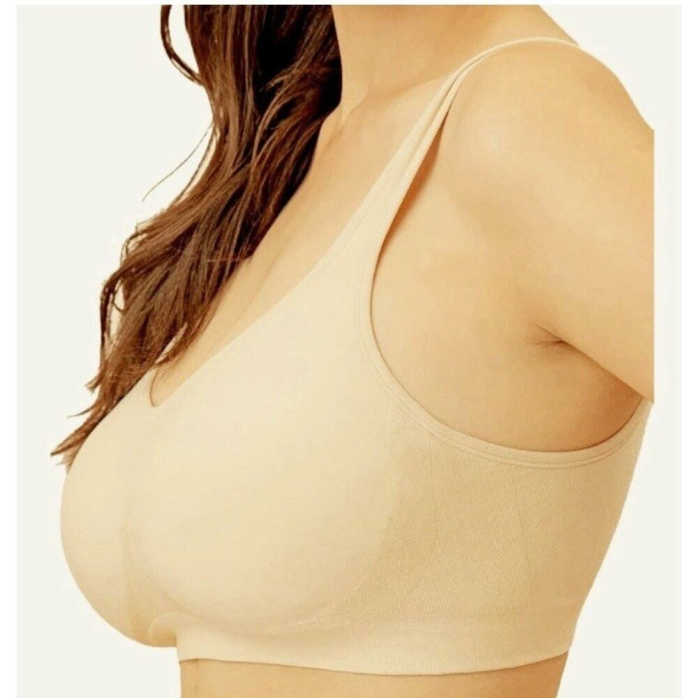 True‎ Kind Daily Comfort Wirefree Shaper Bra Women L Beige NWOT 0031